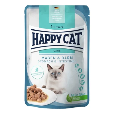 HAPPY CAT Care Nourriture humide pour chat adulte, estomac & intestins, viande en sauce 20x85 g