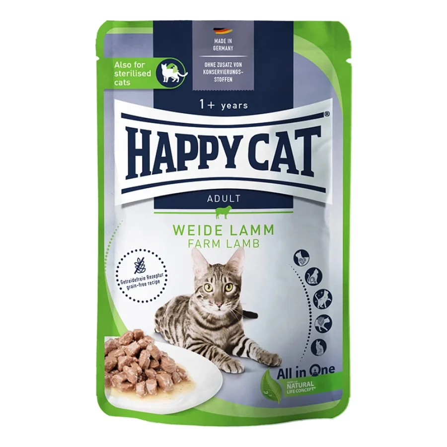 HAPPY CAT Culinary nourriture humide pour chat adulte, agneau des pâturages, viande en sauce 20x85 g