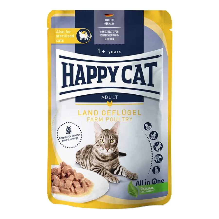 HAPPY CAT Culinary nourriture humide pour chat adulte, volaille de campagne, viande en sauce 20x85 g