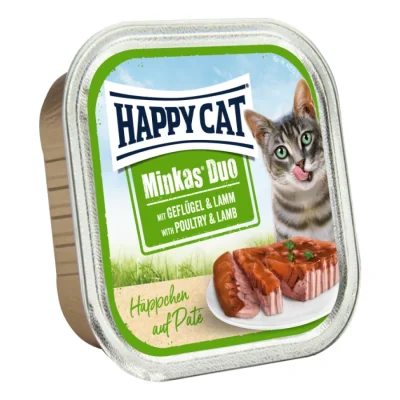 HAPPY CAT Duo Bouchées de pâté 12 x 100 g Volaille et agneau 12x100 g