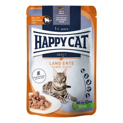 HAPPY CAT Nourriture humide pour chat Culinary Adulte, Canard de campagne, Viande en sauce 20x85 g