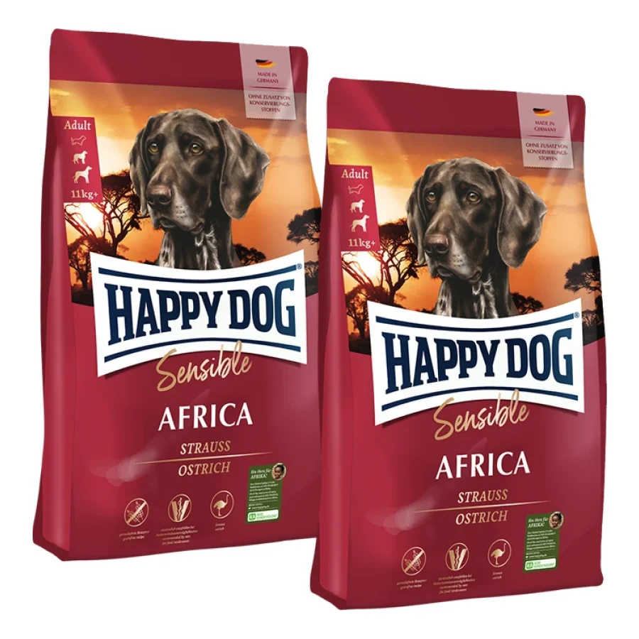 HAPPY DOG Sensible Croquettes Chien Adulte, Afrique 2x12,5 kg