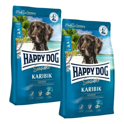 HAPPY DOG Sensible Croquettes Chien Adulte, Caraïbes 2x4 kg