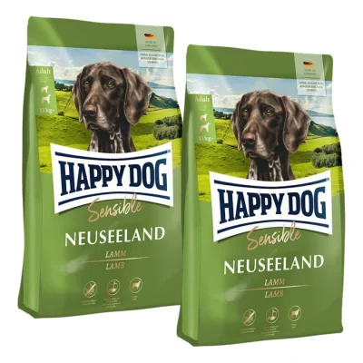 HAPPY DOG Sensible Croquettes Chien Adulte, Nouvelle-Zélande, Agneau 2x12,5 kg