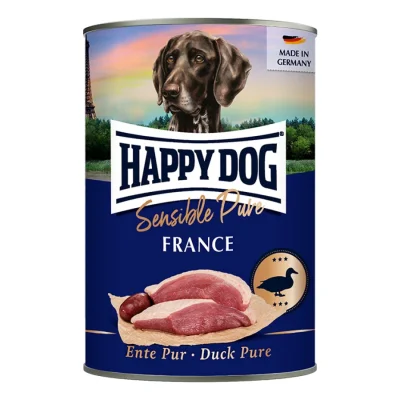 HAPPY DOG Sensible Pure Nourriture humide Chien Adulte 12x400 g Canard