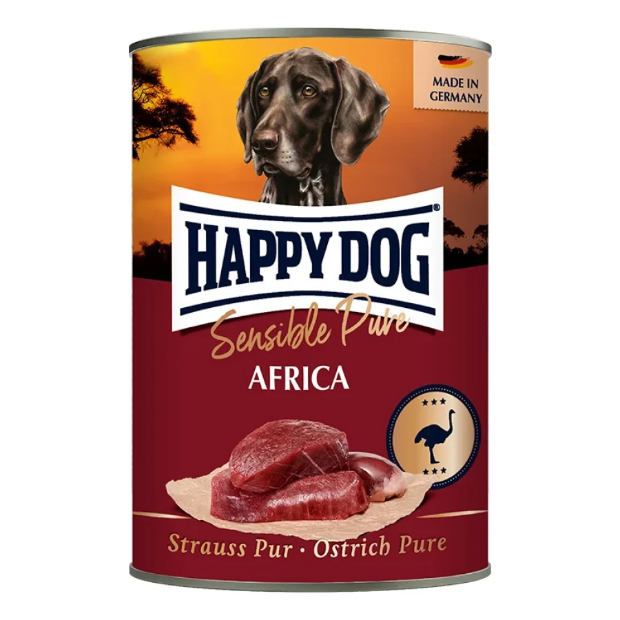 HAPPY DOG Sensible Pure pâtée pour chien adulte 6x400 g Autruche