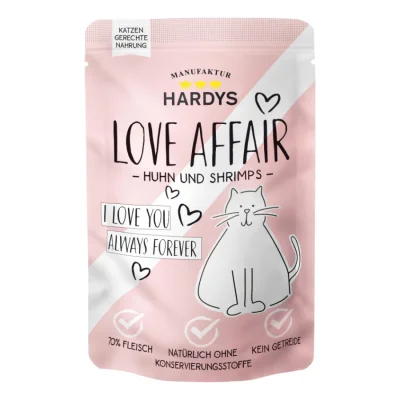 HARDYS Nourriture humide Love Affair pour chat Poulet et crevettes 12x100 g
