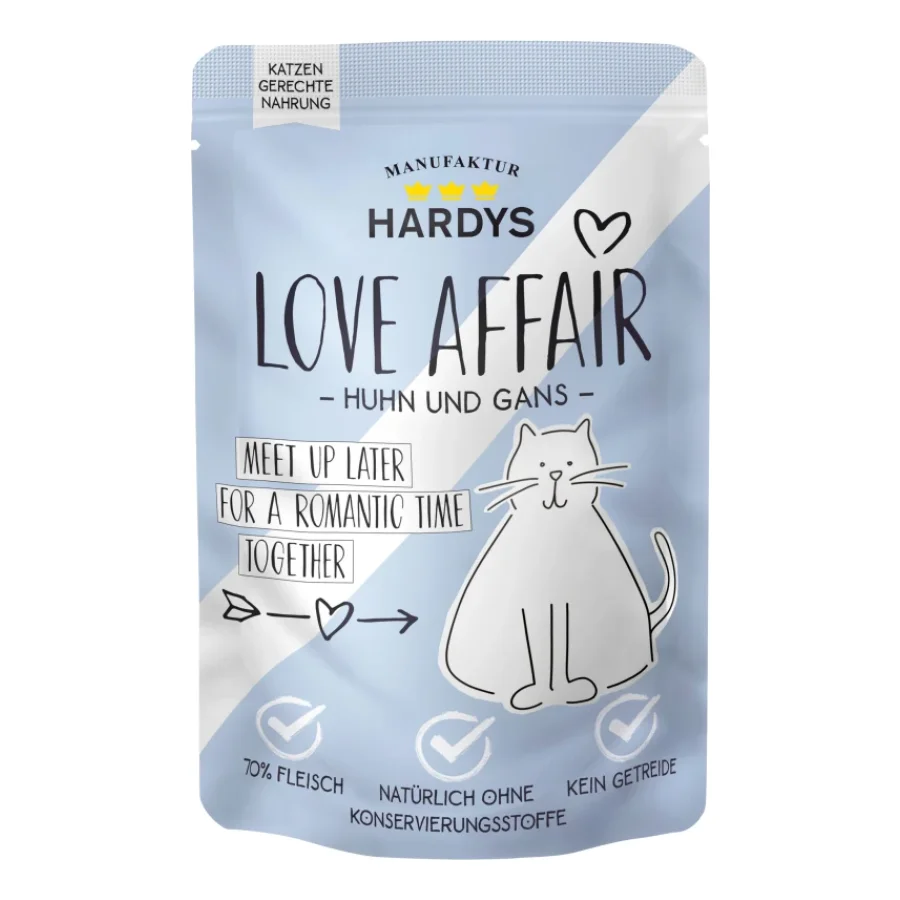 HARDYS Nourriture humide Love Affair pour chat Poulet et oie 12x100 g