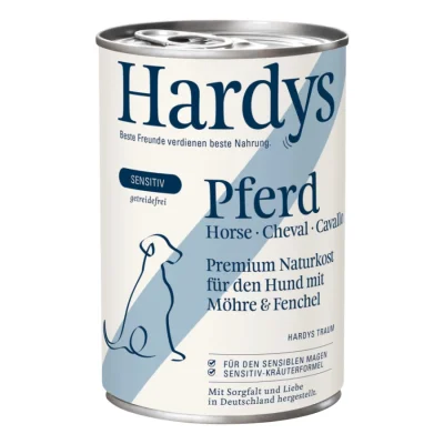 HARDYS Nourriture humide Sensitiv pour chien adulte Cheval 6x400 g
