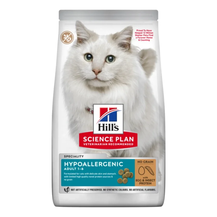 Hill's Croquettes Hill’s Science Plan pour chat adulte, hypoallergéniques, à l’œuf et aux protéines d’insectes 7 kg