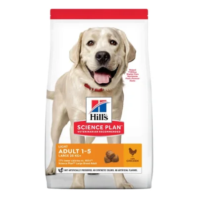 Hill's Croquettes pour chien Science Plan, Adult, grande race, Light, au poulet 14 kg