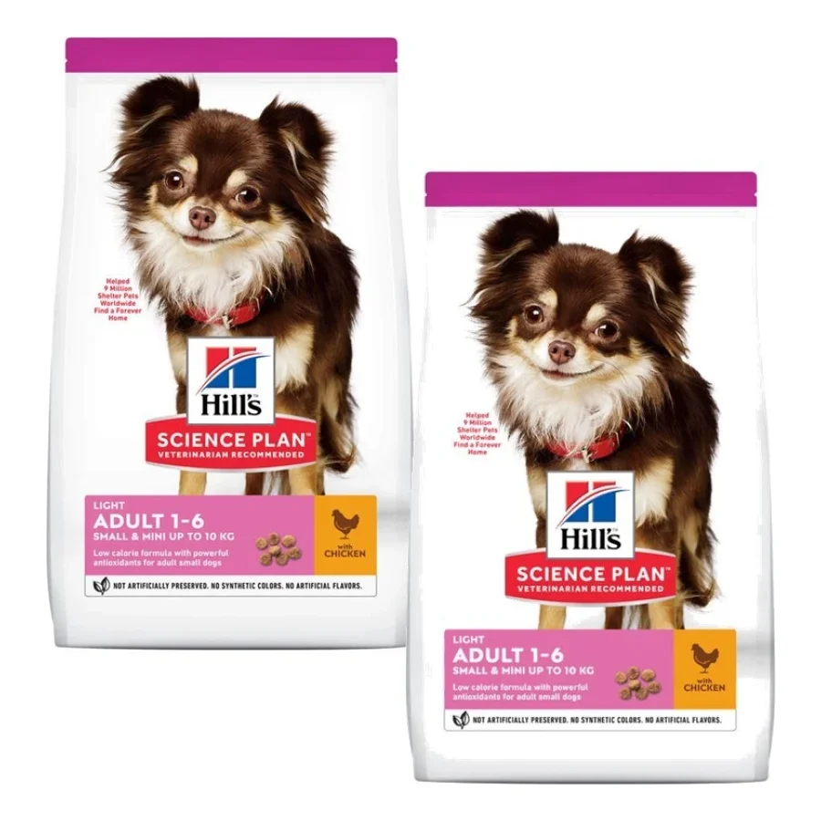 Hill's Croquettes pour chien Science Plan, Adulte, Small & Mini, Light, au poulet 2x1,5 kg