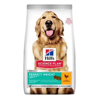 Hill's Croquettes pour chien Science Plan, Perfect Weight, grande race adulte, au poulet 12 kg