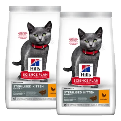 Hill's Croquettes Science Plan pour chaton stérilisé, au poulet 2x3 kg