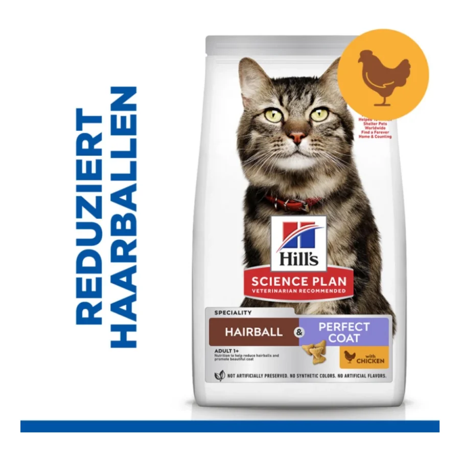 Hill's Nourriture sèche Science Plan chat Adult Hairball & Perfect Coat Poulet 7 kg