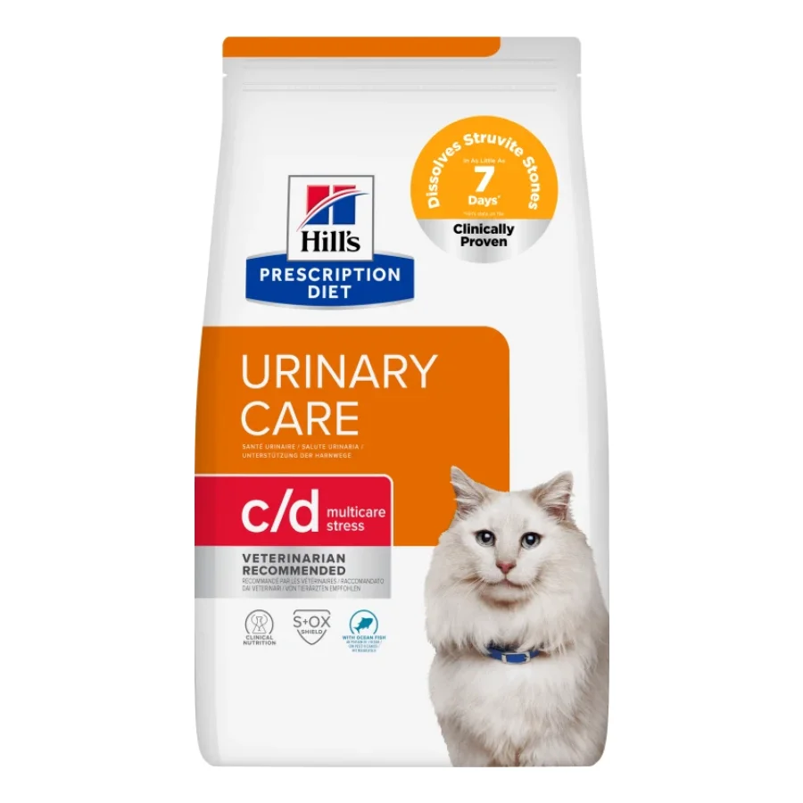 Hill's Prescription Diet c/d Multicare Stress Urinary Care Croquette Chat Adulte Poisson marin 8 kg