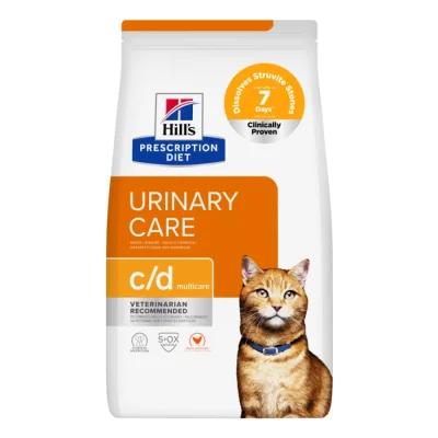 Hill's Prescription Diet c/d Multicare Urinary Care Croquette Chat Adulte Poulet 12 kg