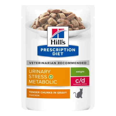 Hill's Prescription Diet c/d Urinary Stress + Metabolic au poulet 48x85 g