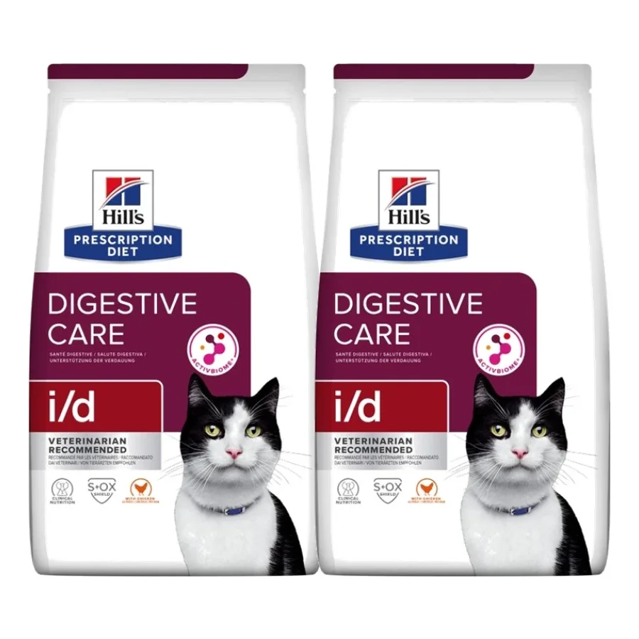 Hill's Prescription Diet i/d Croquettes pour chats au poulet, Adulte, pour soutenir la digestion 2x3 kg