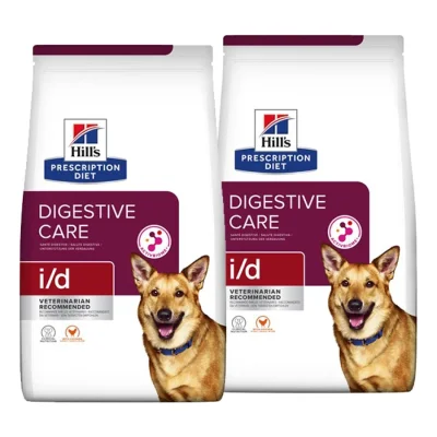 Hill's Prescription Diet i/d Croquettes pour chiens, Adultes, au poulet pour soutenir la digestion 2x4 kg