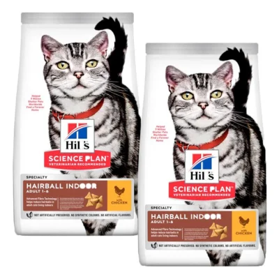 Hill's Science Plan Croquettes pour Chat Adulte, Boules de Poils et Pelage Parfait, au Poulet 2x10 kg