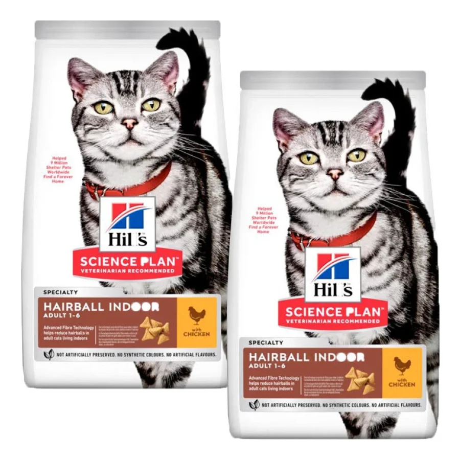 Hill's Science Plan Croquettes pour Chat Adulte, Boules de Poils et Pelage Parfait, au Poulet 2x10 kg