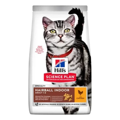 Hill's Science Plan Croquettes pour Chat Adulte, Boules de Poils et Pelage Parfait, au Poulet 3 kg