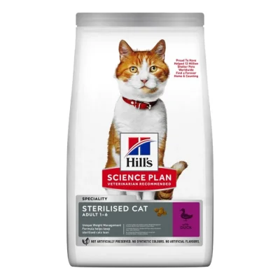 Hill's Science Plan Croquettes pour Chat Adulte, Stérilisé Canard 10 kg