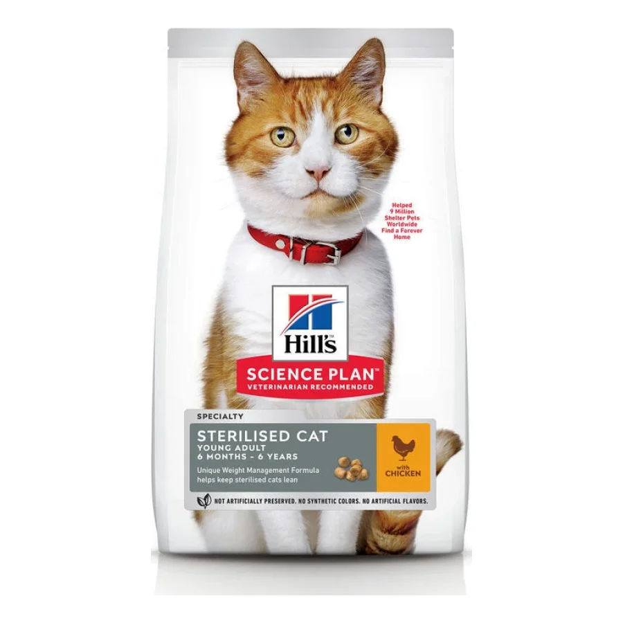 Hill's Science Plan Croquettes pour Chat Adulte, Stérilisé Poulet 10 kg