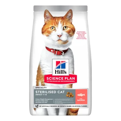 Hill's Science Plan Croquettes pour Chat Adulte, Stérilisé Saumon 1,5 kg