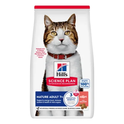 Hill's Science Plan croquettes pour chat, Mature Adult, Saumon 10 kg