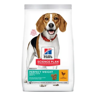 Hill's Science Plan Croquettes pour chien, Adulte, Medium, Perfect Weight, au poulet 12 kg