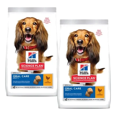 Hill's Science Plan Croquettes pour chien, Adulte, Soin Oral, au poulet 2x2 kg
