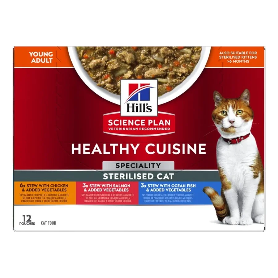 Hill's Science Plan Healthy Cuisine Sterilised Cat Ragout Multipack 24x80 g
