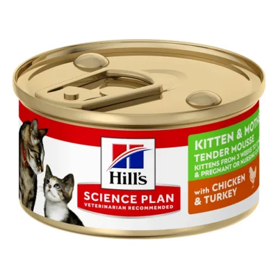 Hill's Science Plan Kitten & Mother au poulet et à la dinde, Tender Mousse 24 × 85 g