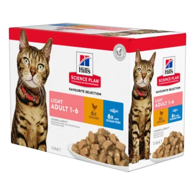 Hill's Science Plan Light Adult Multipack Poulet et Poisson 24x85 g