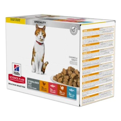 Hill's SCIENCE PLAN Multipack pour Chat Stérilisé Adulte 12x85 g