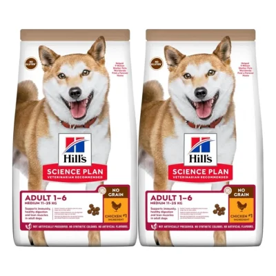 Hill's Science Plan No Grain Adult Medium sans céréales Volaille 2x14 kg