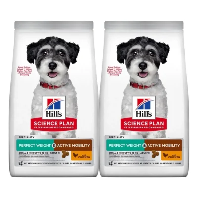 Hill's Science Plan Perfect Weight + Active Mobility Adult Small & Mini au poulet 2x6 kg