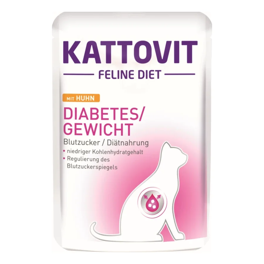 KATTOVIT Feline Diet Diabète Poulet 96x85 g
