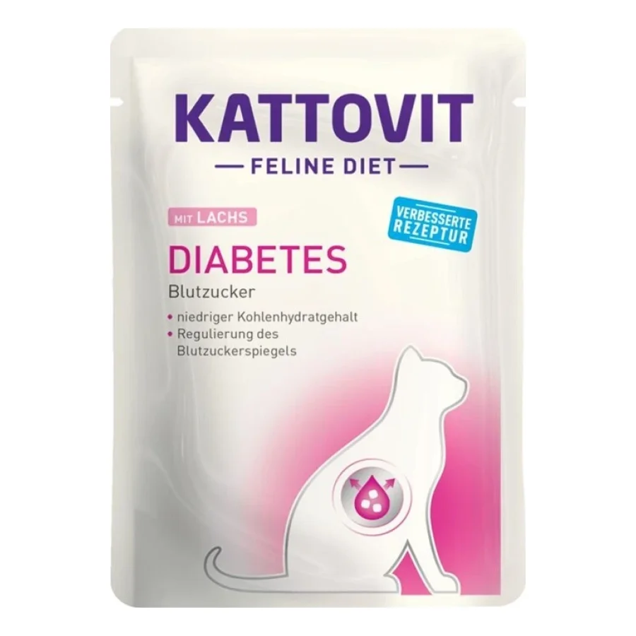 KATTOVIT Feline Diet Diabète Saumon 48x85 g