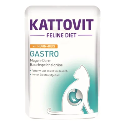 KATTOVIT Feline Diet Gastro Poulet et riz 24x85 g
