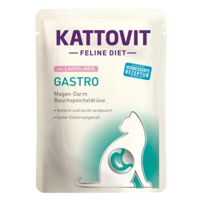 KATTOVIT Feline Diet Gastro Saumon et riz 96x85 g