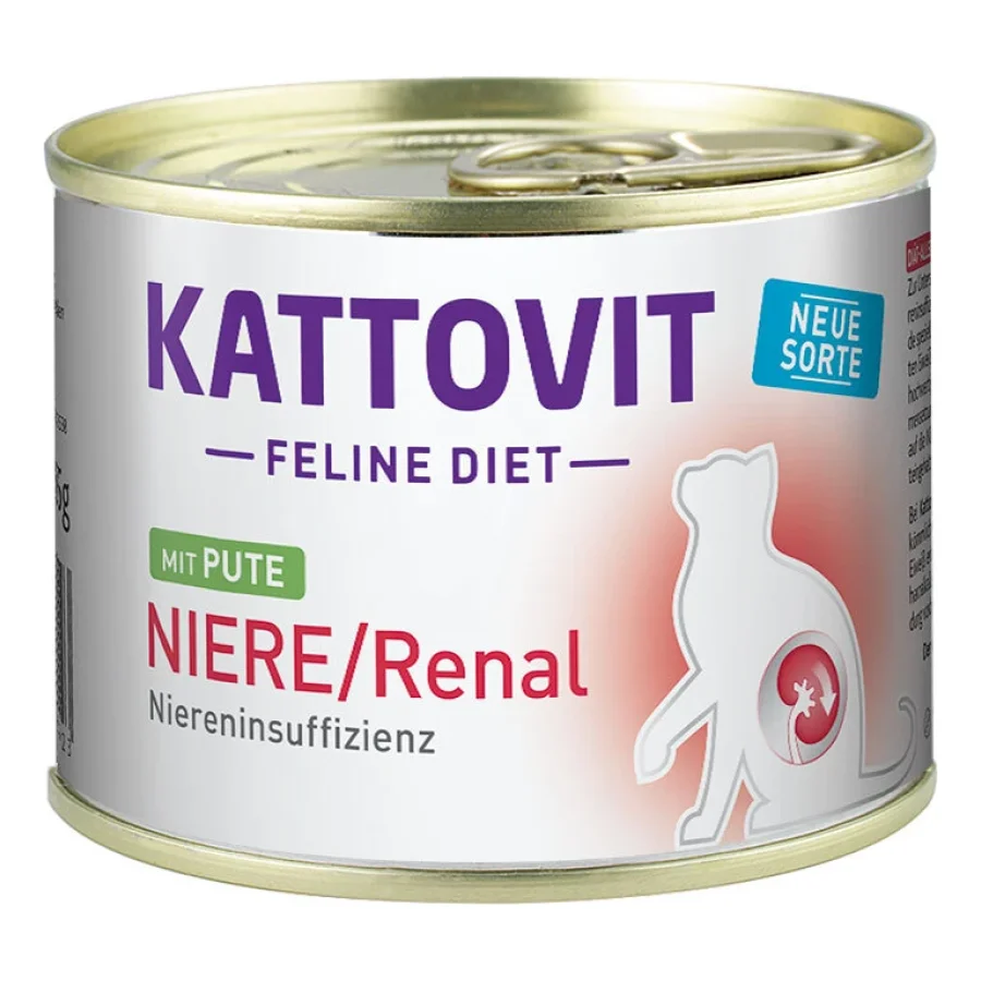 KATTOVIT Feline Diet Reins/Renal Dinde 48x185 g