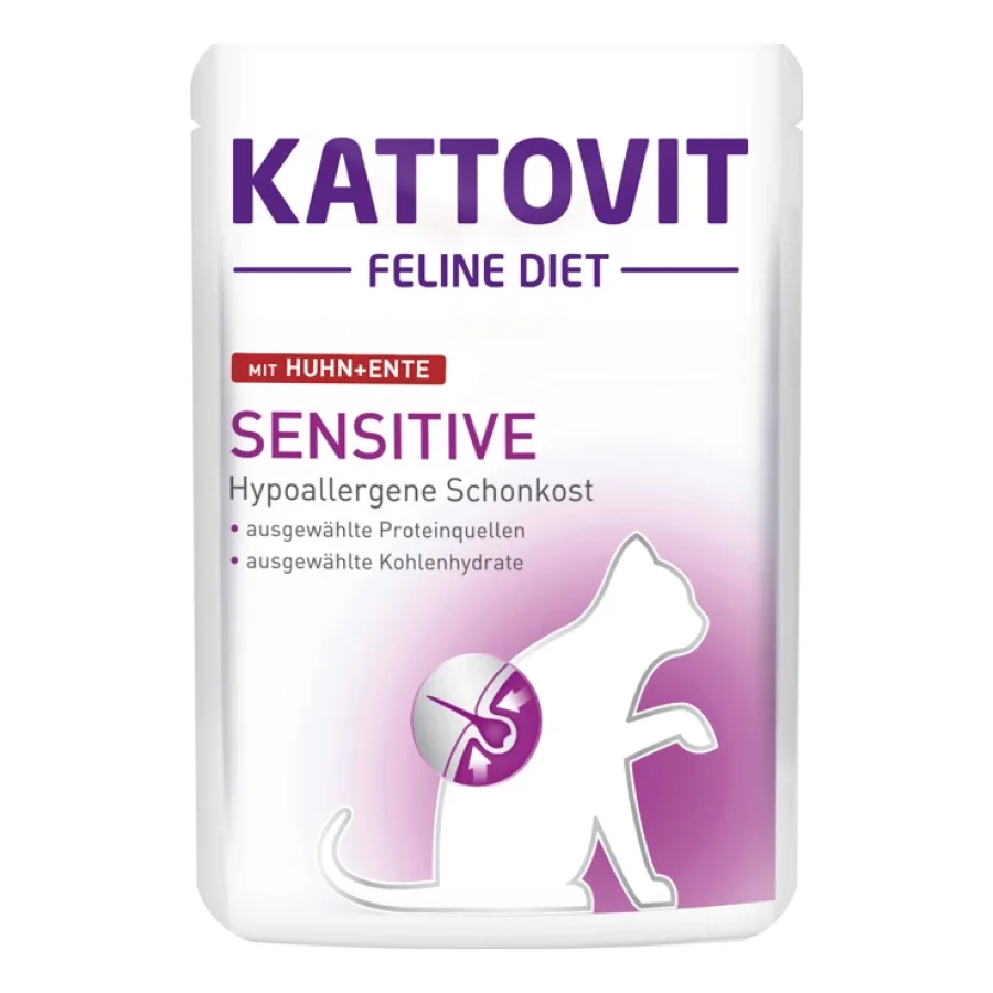 KATTOVIT Feline Diet Sensitive Poulet et canard 96x85 g