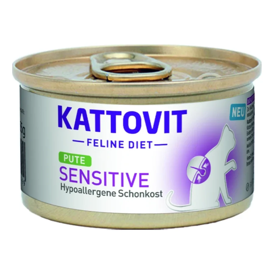 KATTOVIT Nourriture humide Feline Diet pour chat Sensitive Adult 10 x 85 g Dinde