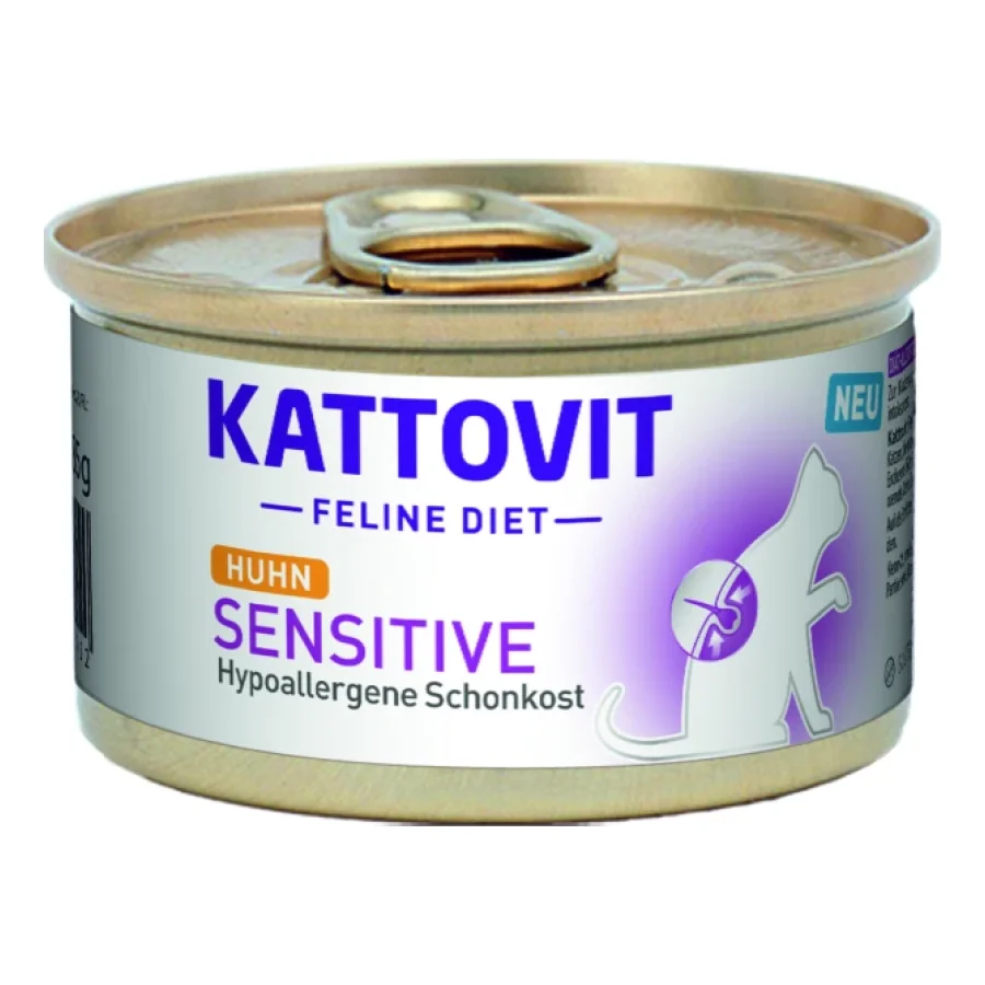 KATTOVIT Nourriture humide Feline Diet pour chat Sensitive Adult 10 x 85 g Poulet