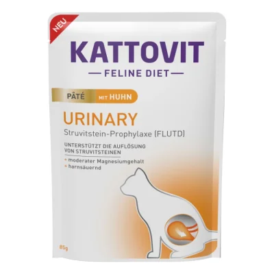 KATTOVIT Nourriture humide Urinary chat Paté Poulet 10 x 85 g