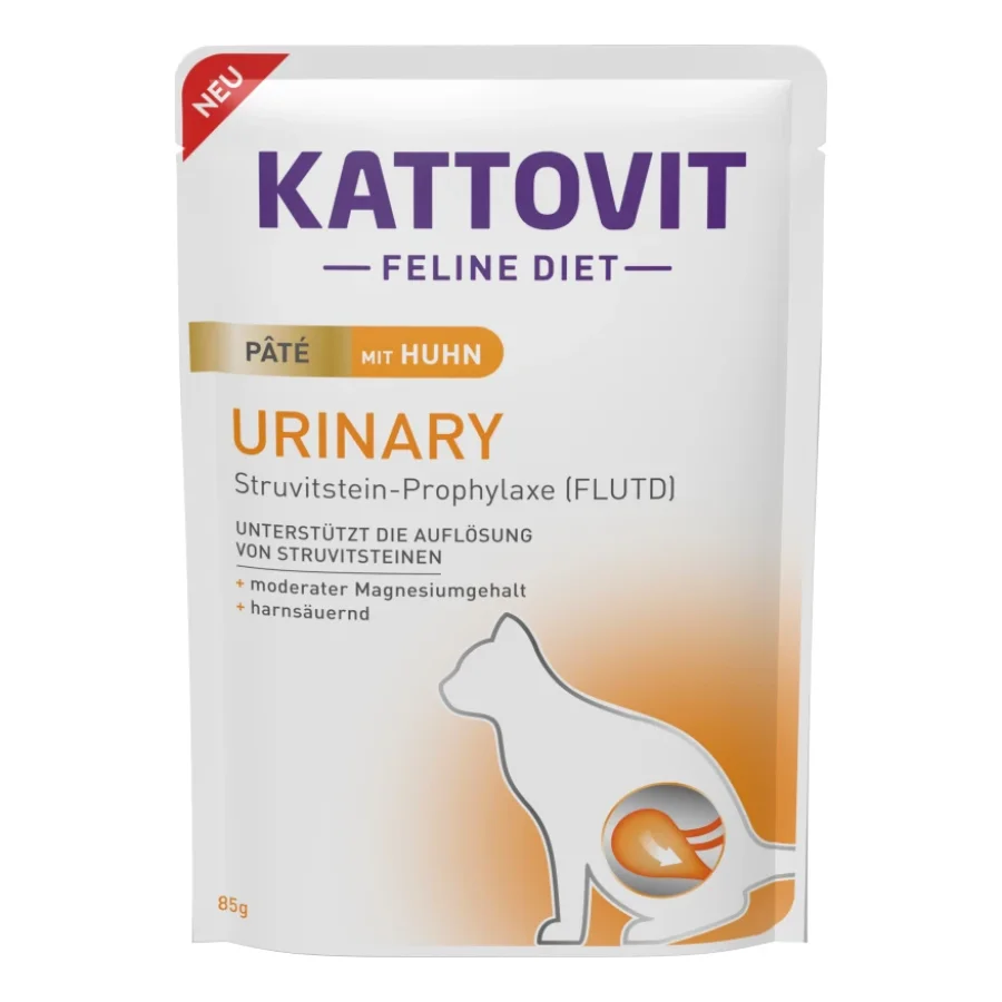 KATTOVIT Nourriture humide Urinary chat Paté Poulet 10 x 85 g