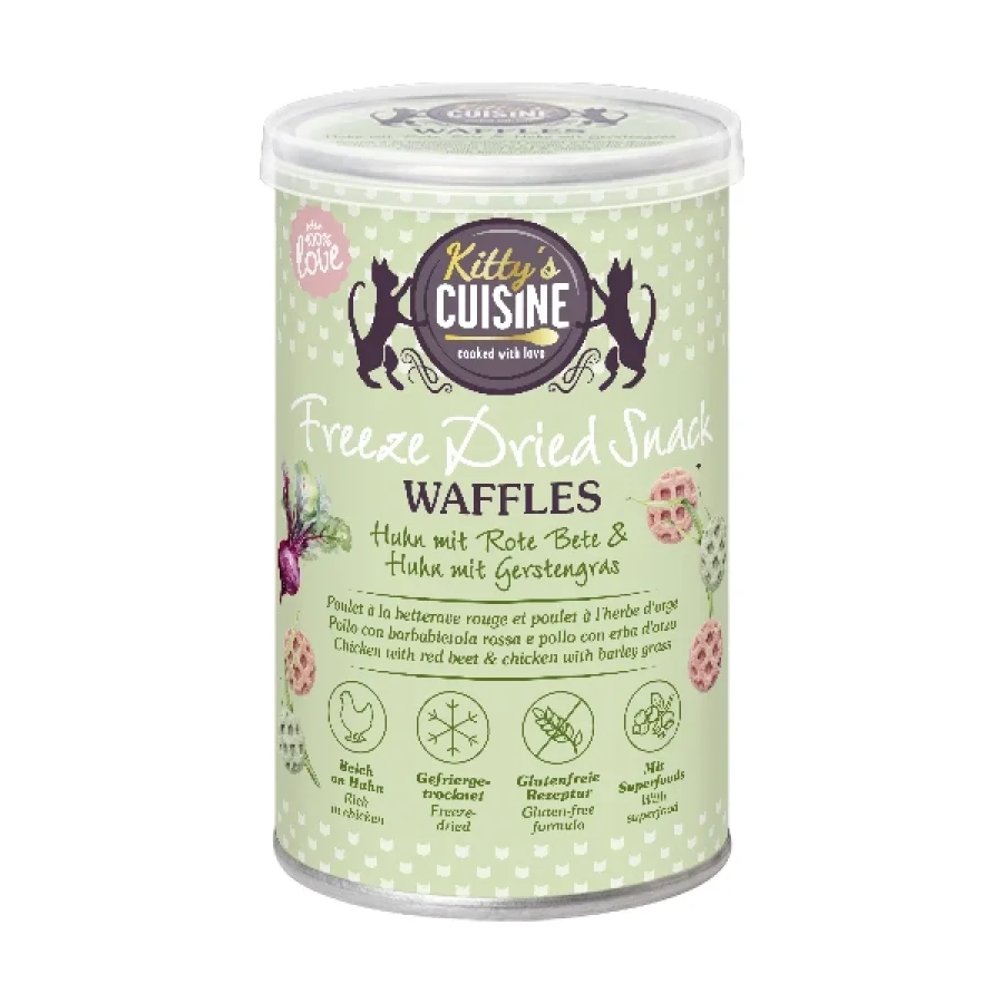 Kitty's Cuisine Cuisine de Kitty Gaufres lyophilisées Huhn mit Rote Beete & Gerstengras 15 g